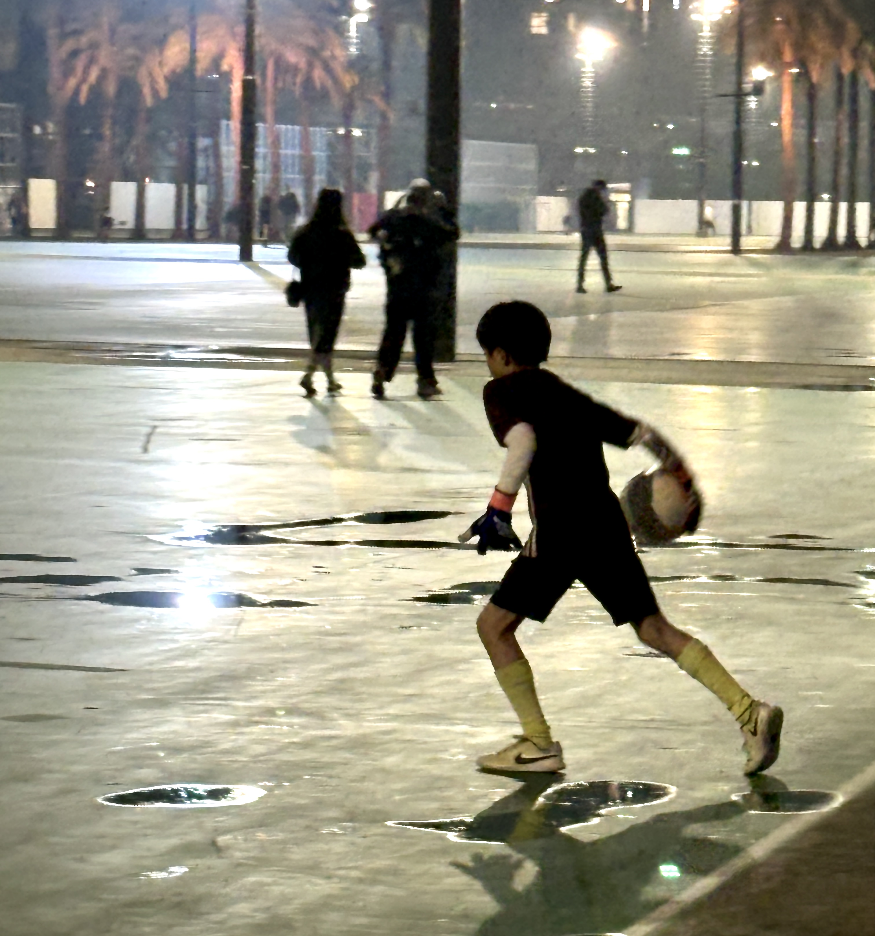 A boy passed the ball