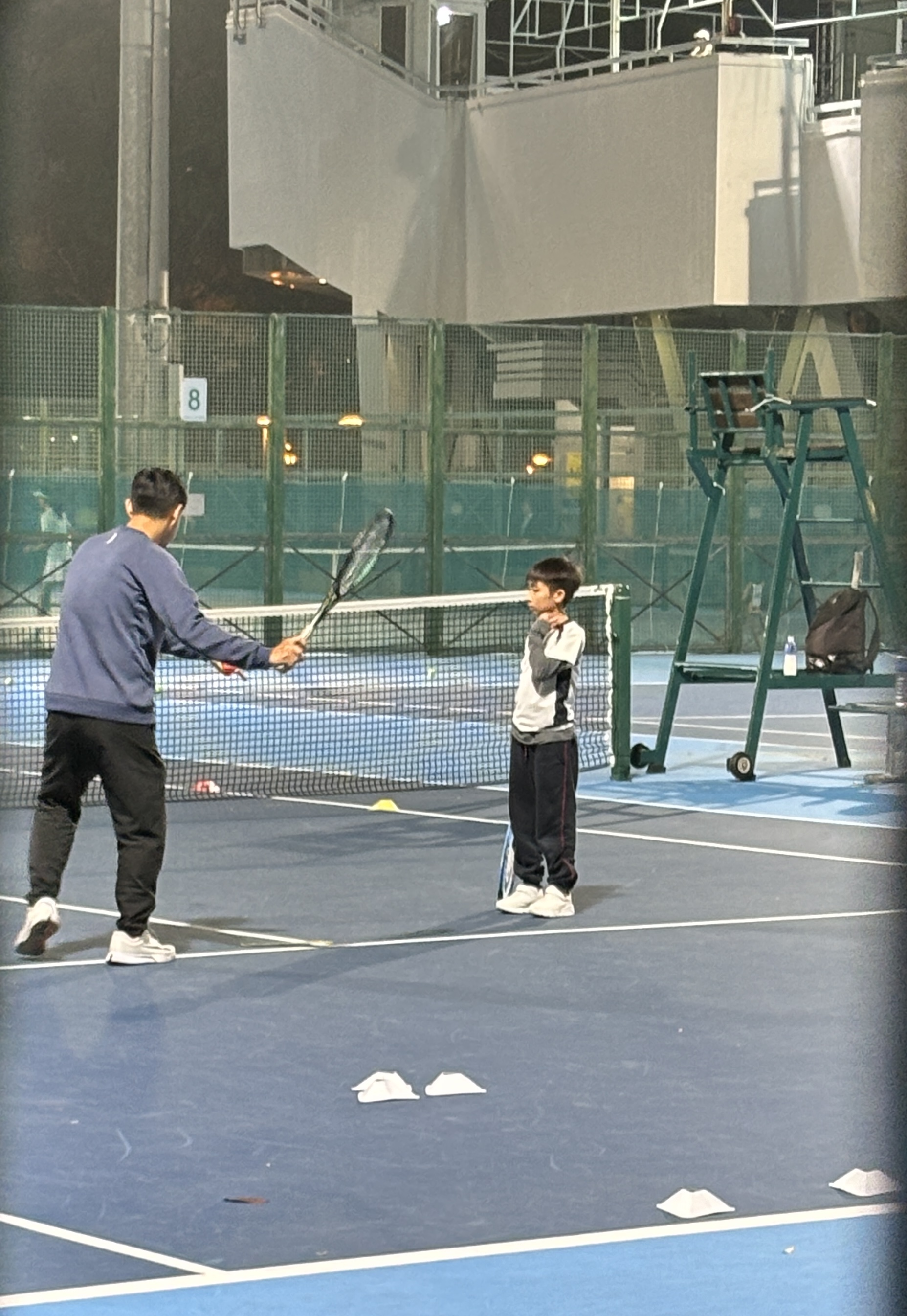 The coach taught a boy