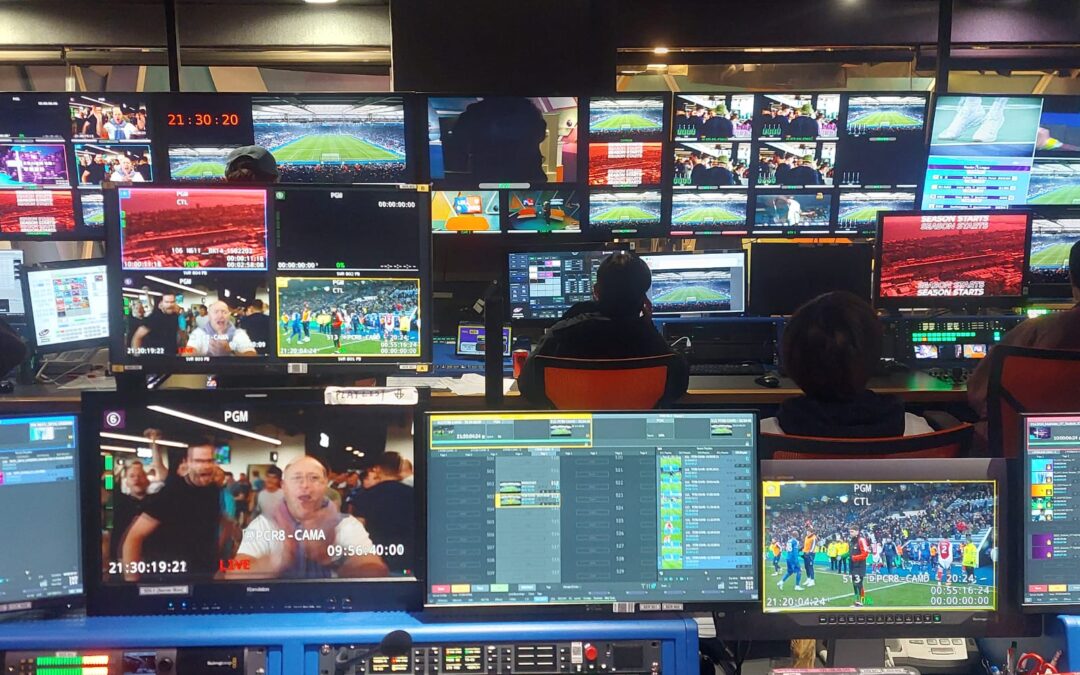A behind-the-scenes look at a live sports broadcast at NowTV HK