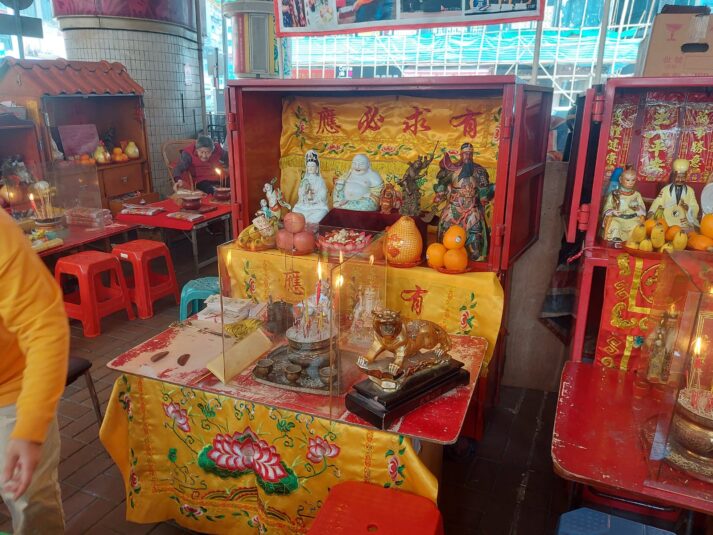Incense burning and goods offering