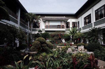 Lush garden landscape